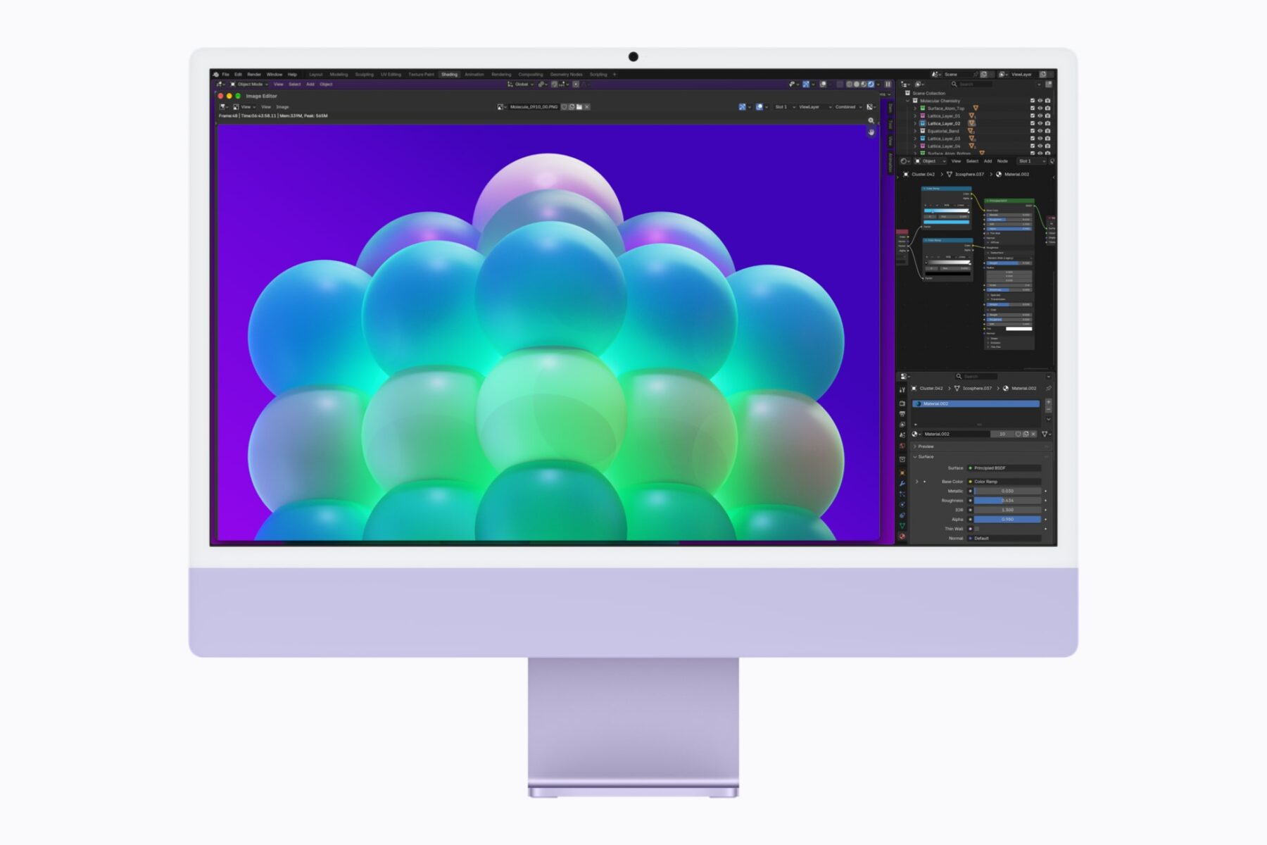 Een 3D-project in Blender op de iMac met M6