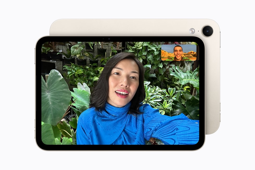 Videobellen op de iPad mini met de camera aan de lange zijde