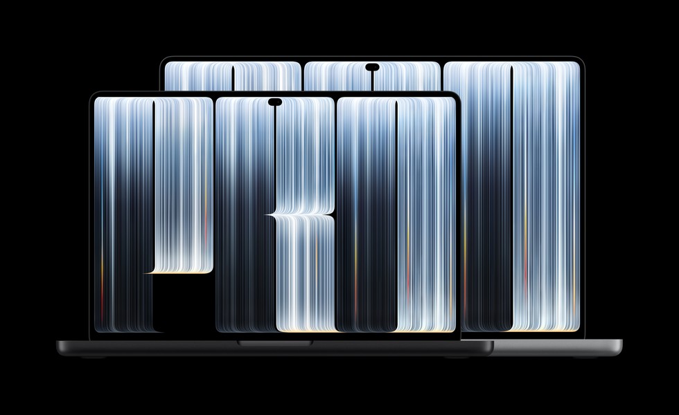 Twee MacBook Pro's met PROLED XDR-display naast elkaar