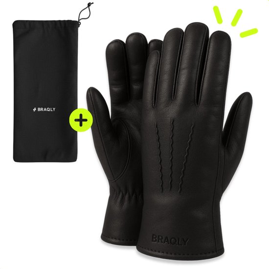 Leren handschoenen met wollen voering